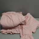 HOMBYS 3 Pieces Princess Pink CribBedding Set for Baby Girls, Ultra Soft Blush Pinch Pleat Comforter Set with Ruffles for All Season, Size 52in x 28 in + 8in  , Pink 