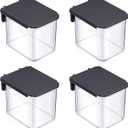 Weysat 4 Pack Pegboard Accessories Containers with Lid Black Clear Pegboard Bins with Hooks Plastic Organizer for Garage Kitchen Room Craft Storage, 3.9 x 3.2 x 3.2 Inch
