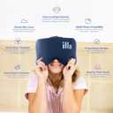 illo Wearable Pillow Sleep Mask | Blackout Weighted Eye Mask for Sleeping Napping & Side Sleepers | Soft Mulberry Silk Blend Patented Light Blocking for Travel Bed Camping Airplane Work | Women & Men