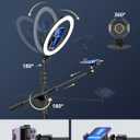 UBeesize 12" Ring Light with Overhead Phone Mount, Selfie Light with Stand,62" Tripod for iPhone with Light and Phone Holder for Video Recording,Cooking,Photography,Live Streaming,Tiktok,YouTube, 12in-Tripod
