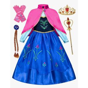 Avady Princess Dress for Girls Princess Costumes Kids Cosplay Dress Up, 7-8 years
