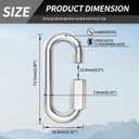 3 Inch Stainless Steel Chain Quick Links- 10 Pack 5/16" Locking Carabiners, Chain Hooks, Twist Key Ring Screw Chain Link, 1535 Lbs Capacity