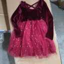 Toddler Girls Christmas Dress Ruffle Long Sleeve Tulle Velvet Dresses Winter Clothes Party Outfits, Size: 5-6T
