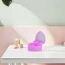 Heart Jewelry Box for Girls Built-in Mirror Travel Jewelry Case Double Layer Organizer for Women Earring Storage Box for Rings Bracelets Necklaces Hair Accessories