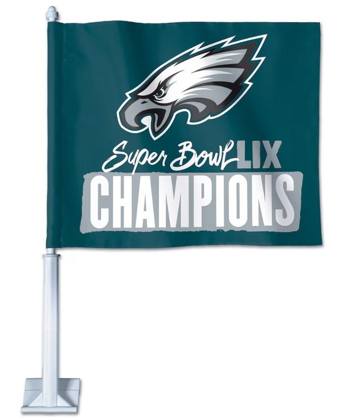 Philadelphia Eagles Win Craft Super Bowl LIX Champions 11.75" x 14" Double-Sided Car Flag