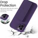 LAUDTEC Silicone Kickstand Case Compatible with iPhone 14 Pro, Vertical and Horizontal Stand Hand Strap Metal Kickstand Cover, Flexible Soft Liquid Silicone Stand Case for iPhone 14 Pro (Deep Purple)