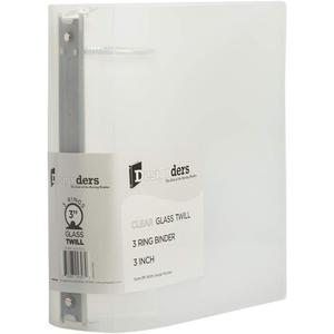 JAM PAPER Plastic 3 inch Binder - Clear 3 Ring Binder - Sold Individually