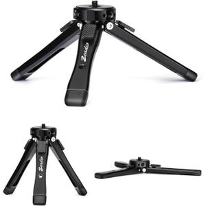 Zeadio Heavy Duty Mini Metal Tripod Stand - Universal Small Table Tripod for Camera, Gimbal, Action Cam, Camcorder, Microphone, LED Light, etc(40kg/88lb Load)