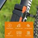 kingsea Folding Bike Lock,Heavy Duty Alloy Steel Anti Theft Security Bicycle Locks, Compact 2.06 Ft Bike Chain Lock with Mounting Bracket and 3 Keys,for Bike/Electric Bikes/Scooters