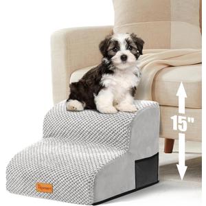 Topmart High Density Foam Pet Steps 2 Tiers,11.8" High,Non-Slip Dog Stairs