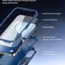 for iPhone 17 Magnetic Case,Compatible with Magsafe,2X Screen Protector,Heavy Duty Protection,Rugged & Durable Phone Case for iPhone 17 Case,Blue