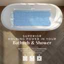 SlipX Solutions 39"x16" Power Grip Non Slip Bathtub Shower Mat, Lt Blue