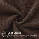 MIULEE Chenille Fall Euro Pillow Covers Chocolate Brown 24x24 Pack of 2 | Soft Modern Fall Decor, Classic Decorative Pillows, Solid Dyed Cases, Couch Cushion Covers for Sofa Bed Living Room