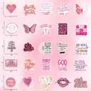 3 x 50 PCS Bible Verse Stickers Jesus Inspirational Pink Christian Stickers Faith Bible Scripture Sticker Religious Sticker for Adults Faith Based Gifts