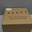 Brightever LED Outdoor String Lights 100FT Patio Lights with 52 Shatterproof ST38 Vintage Edison Bulbs, Outside Hanging Light Waterproof for Porch, Deck, Garden, Backyard, Balcony, 2700K Dimmable (100FT-Warm White, Black Wire)