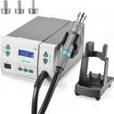 110V 861DW Hot Air Rework Station 1000Watt Heat Gun Soldering Station Brushless DC Vortex Blower for Miro Soldering Rework,Large LCD Screen Display with 3pcs Free Nozzles