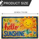 Welcome Mat 17x29 Inch Spring Summer Front Door Mat, Hello Sunshine | Non-Slip Rubber Backing, Low Profile Design, Easy Clean, Absorbs Dirt, Heavy Duty, Indoors and Outdoors Use