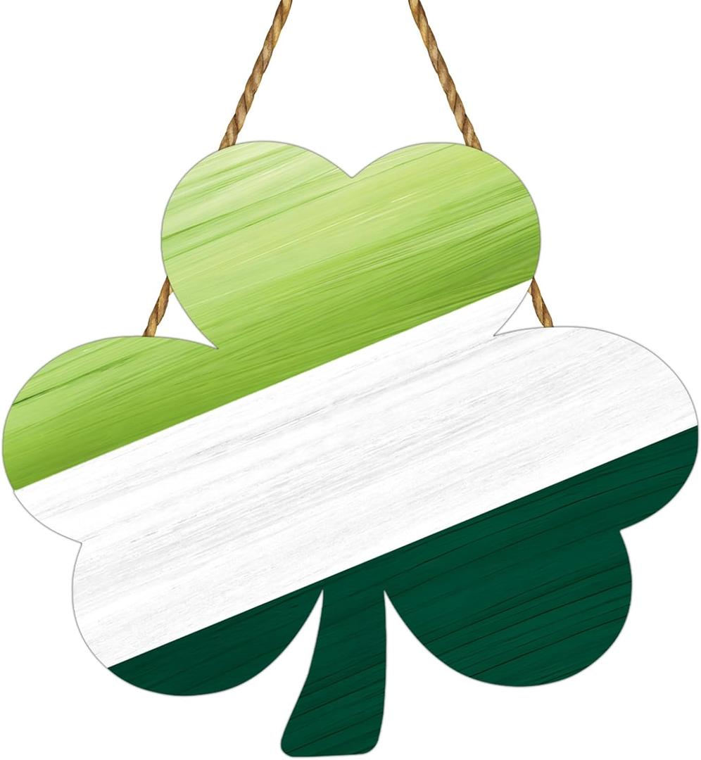 St Patricks Day Wreath St Patricks Day Door Decorations Shamrock Decorations Shamrock Wreath Hanging Sign Wooden Front Door Hanger for Porch Wall Indoor Home Decor