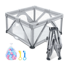 ANGELBLISS Baby Playpen, Foldable Playpen for Babies and Toddlers, Indoor & Outdoor Baby Activity Center with Visible Breathable Mesh, Portable Play Yard with 2 Handlers+50 Balls-59”×71”（Grey）