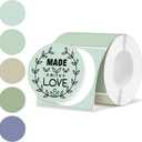 Ctosree 5 Colors Circle Thermal Sticker Labels Self Adhesive Round Direct Thermal Labels Multipurpose Printer Stickers for DIY, Name Tag 250 Pcs/1 Roll(Morandi Summer,2 Inch)