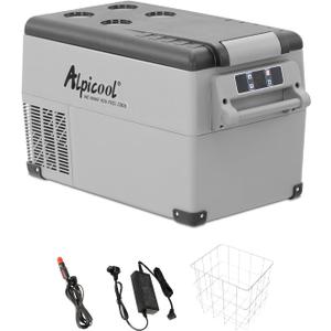 Alpicool CF35 Portable Car Refrigerator,12 Volt Car Fridge Freezer, 32 Quart (30.6 Liter) Fast Cooling 12V Car Fridge -4~68, Car Cooler, 12/24V DC and 100-240V AC for Outdoor, Camping, RV, Truck (32 Qt-CF35)