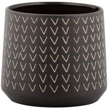 Napco Imports Indoor Outdoor Plant Succulent Herb Flower Pot 5 Inch Ceramic Chevron