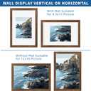 Hongkee 12x18 Frame Set of 2, Rustic Brown Wood Style, Display 12 x 18 Poster without Mat or 8.5x11 Picture with Mat, Wall Mounting Horizontal and Vertical