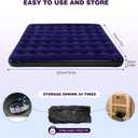 Onirii King Size Camping Air Mattress Bed with Air Pump,80"x 72"Thickened Portable Blow Up Inflatable Air Mattress,Travel Sleeping Bed Pad for Camping Home Hiking