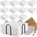 4.2x4.2in Square Sublimation Ceramic Coasters+12 Metal Stands 72Pcs