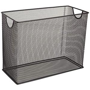 U Brands Desktop Hanging File Organizer, Black Mesh Metal, Letter Size, Steel Wire Document & Folder Organizer for Office Desk, Home, Classroom