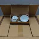 Mikasa Parchment 40-Piece Dinnerware Set, Service for 8, Durable Porcelain Plates, Bowls, and Mugs with Contemporary Design, Dishwasher Safe