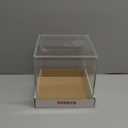 Clear Acrylic Simple Self-Assembly Display Box with Black Base, Removable Figures Toys Props Display Riser Stand, Cube Countertop Decorative Storage Box for Home Organization, 5x5x5Inch