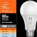 Feit Electric LED Dusk-to-Dawn Light Bulb, A19 60W Equivalent, 5CCT, Non-Dimmable, E26 Medium Base, 90 CRI, 800 Lumens, Adjustable White, 13 Years Lifetime, OM60/5CCTCA/DD/LEDI