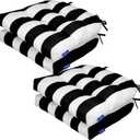 Outdoor/Indoor Wicker Seat Cushions All Weather 19 x 19 inches Outdoor Chair Pads, Set of 2 (Cushion with Ties (4 Pack))