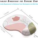 2 x Office Mousepad with Gel Wrist Support - Ergonomic Gaming Desktop Mouse Pad Wrist Rest - Design Gamepad Mat Rubber Base for Laptop Computer -Silicone Non-Slip Special-Textured Surface (15MarbleW)