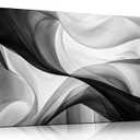 CANEITO Abstract Wall Art for Living Room, Black and White Wall-Decor for Bedroom, Minimalist Curve Line Canvas Print Pictures for Hallway Office, Size 40x20 Inches