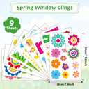 gisgfim Spring Window Clings Flower Window Spring Decoration Butterfly Floral Stickers Flower Decal Floral Glass Windows Decals for Summer Classroom Home Office Shop Display Decorations Party Supplies