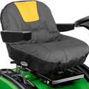 Riding Lawn Mower Seat Cover, Heavy Duty Polyester Oxford Tractor Seat Cover with Padded Cushion Surface, Compatible with Craftsman,Cub Cadet,Kubota Lawn Mower Tractor (M-Armrests)