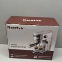 Neretva Espresso Machine 20 Bar, Super Compact Espresso Maker Stainless Steel Professional Coffee Machine Espresso with Power Steam & LED Display for Home Barista Latte and Cappuccino Maker-Silver