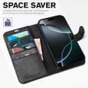 TUCCH Case Wallet for iPhone 16 Pro Max, Kickstand [RFID Blocking] 4 Card Slot PU Leather TPU Inner Shell, Magnetic Protective Flip Phone Cover Compatible with iPhone 16 Pro Max 2024, Textured Black