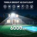 LED Security Lights Motion Sensor Outdoor Lights, 6500K Daylight, IP65 Waterproof, Dusk to Dawn, 3-Head Motion Detected Flood Light for Garage, Yard, Porch, 2Pack
