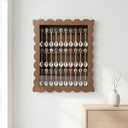 30-Souvenir Spoon Display Case, Wall-Mounted Wooden Spoon Rack with Lock, Vintage Spoons Display Cabinet for Collection Display Decoration 12.2Wx 2.8D x 15.7H in (Brown)
