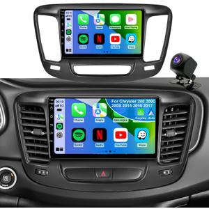 Upgrade Car Radio for Chrysler 200 200C 200S 2015 2016 2017, Android 13 System Chrysler 200C Stereo Wireless CarPlay & Android Auto, 9 Inch ISP TouchScreen, Bluetooth 5G WiFi GPS Navigation, 4Core 64G