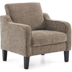 VINGLI Accent Chair for Living Room Chairs Light Brown Reading Chair for Bedroom Scooped Arm Chair Mid Century Modern Accent Chairs Upholstered Comfy Chair for Apartment, Waiting Room, 29.9 inches x 30.7 inches x 33 inches
