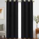 Diraysid Blackout Curtains for Bedroom Grommet Thermal Insulated Room Darkening Curtains (42 x 84 Inch, 2 Panels, Black)