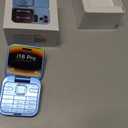 I16 Pro Mini Flip Phone, 1.77 Inch HD Display, Dual SIM 2G GSM, Foldable Design with Big Buttons, FM Radio, 32MB RAM, for Seniors (Blue)
