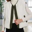 Womens Fall Reversible Vests Casual Button Down Sleeveless Sherpa Vest Fleece Padded Gilet Outerwear Jacket Coat (Green, L)