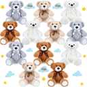 Aoriher 28 Pieces Stuffed Bears Bulk Plush Animals Toys with Ribbon Bow 13.7 Inches Wedding Baby Shower Centerpieces Decoration for Christmas Stocking Stuffed Party Favors