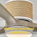 60in Boho White Ceiling Fan Lights with Remote Control 3 Blade Hemp Rope Ceiling Fans with Light Coastal Weathered Wood Ceiling Fan Outdoor Farmhouse Fan Light for Patio Living Room Kitchen