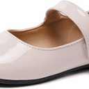 FUNKYMONKEY Toddler/Little Girl Mary Jane Dress Shoes Casual Slip on Ballet Flat (12 Little Kid, Nude)